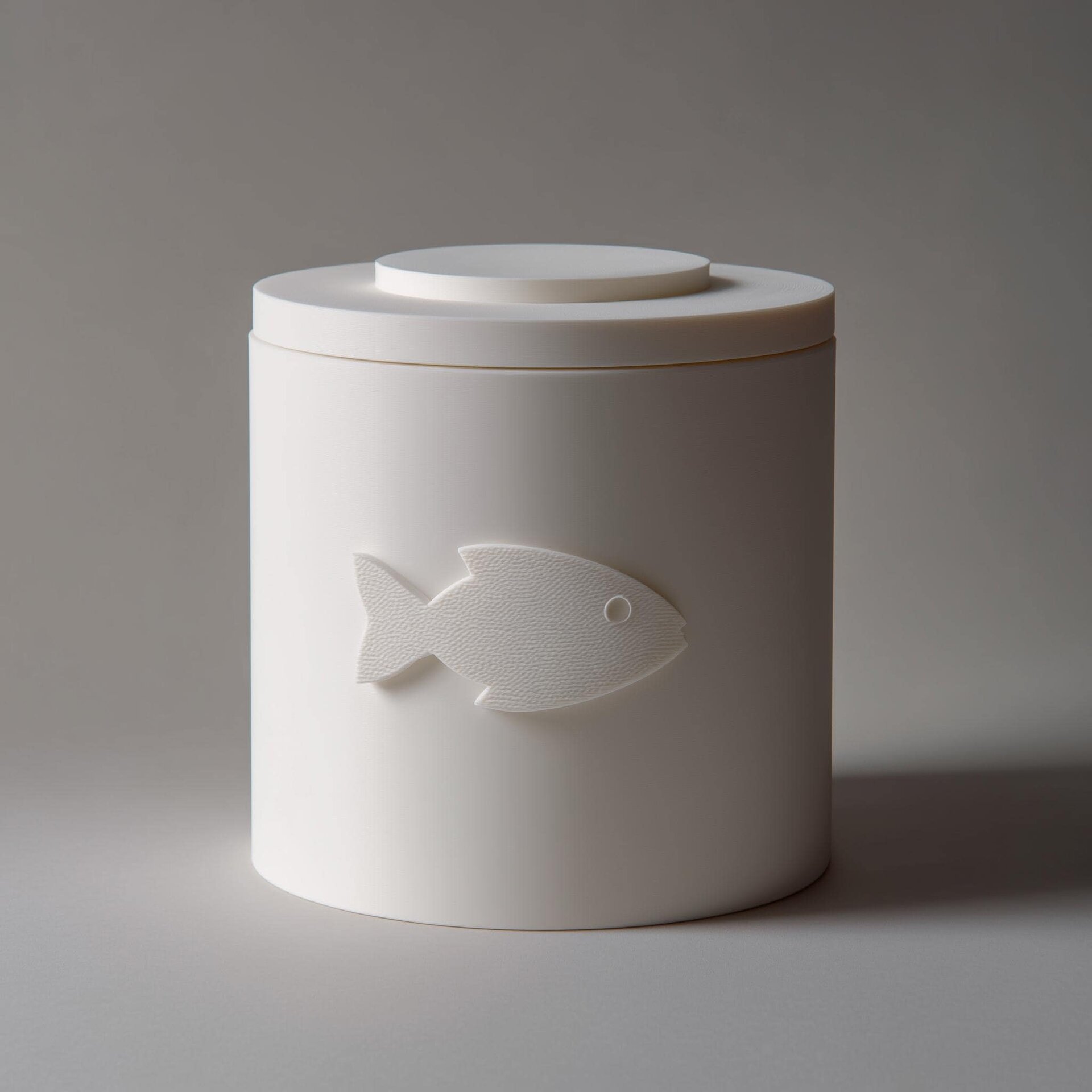Urne commémorative emblème poisson imprimée en 3D