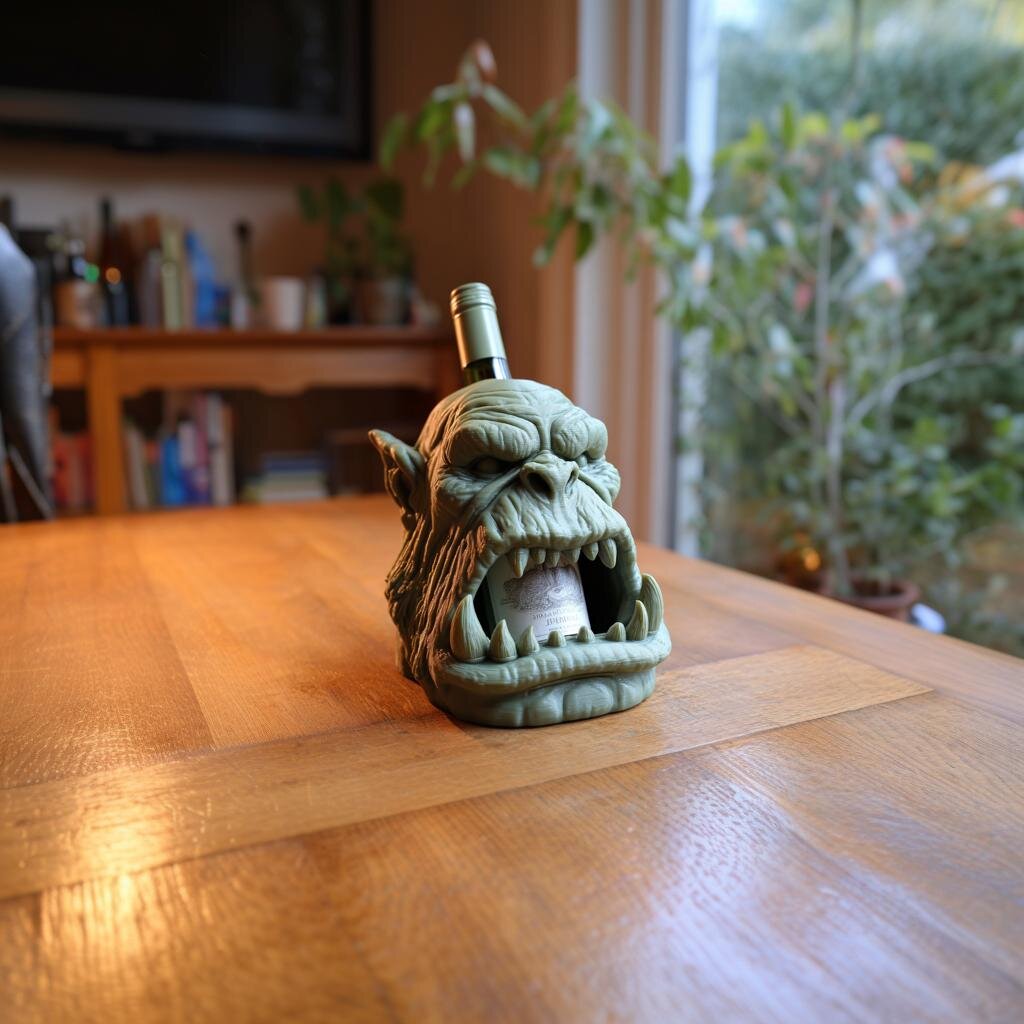 Porte-bouteille personnage fantastique imprimé en 3D