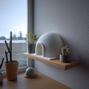 Décor dôme igloo minimaliste imprimé en 3D | Ornement d'intérieur