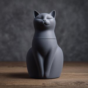 Urne commémorative chat serein imprimée en 3D