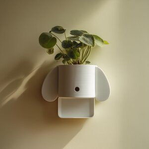 Étagère murale cache-pot chien imprimée en 3D