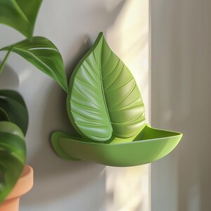 Étagère murale feuille botanique imprimée en 3D