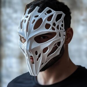 Masque cyberpunk biomorphique imprimé en 3D