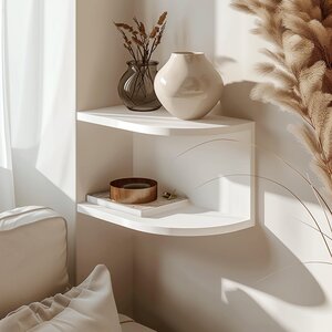 Étagère murale d'angle imprimée en 3D | Rangement flottant minimaliste