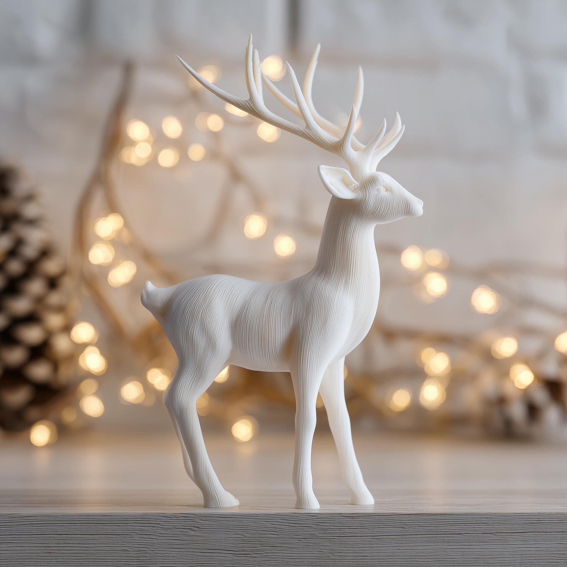 Figurine de renne minimaliste imprimée en 3D