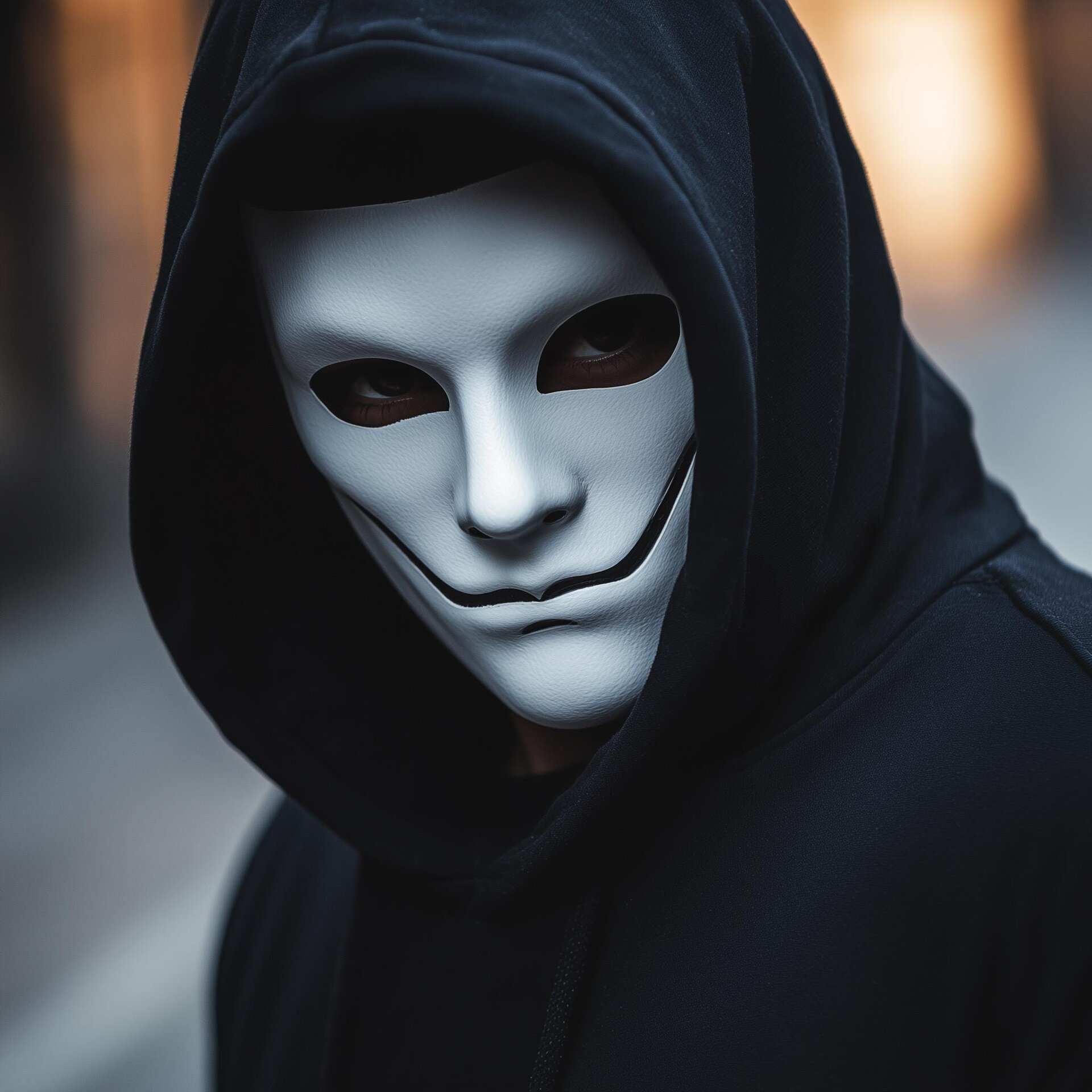 Masque de cosplay fantôme souriant imprimé en 3D