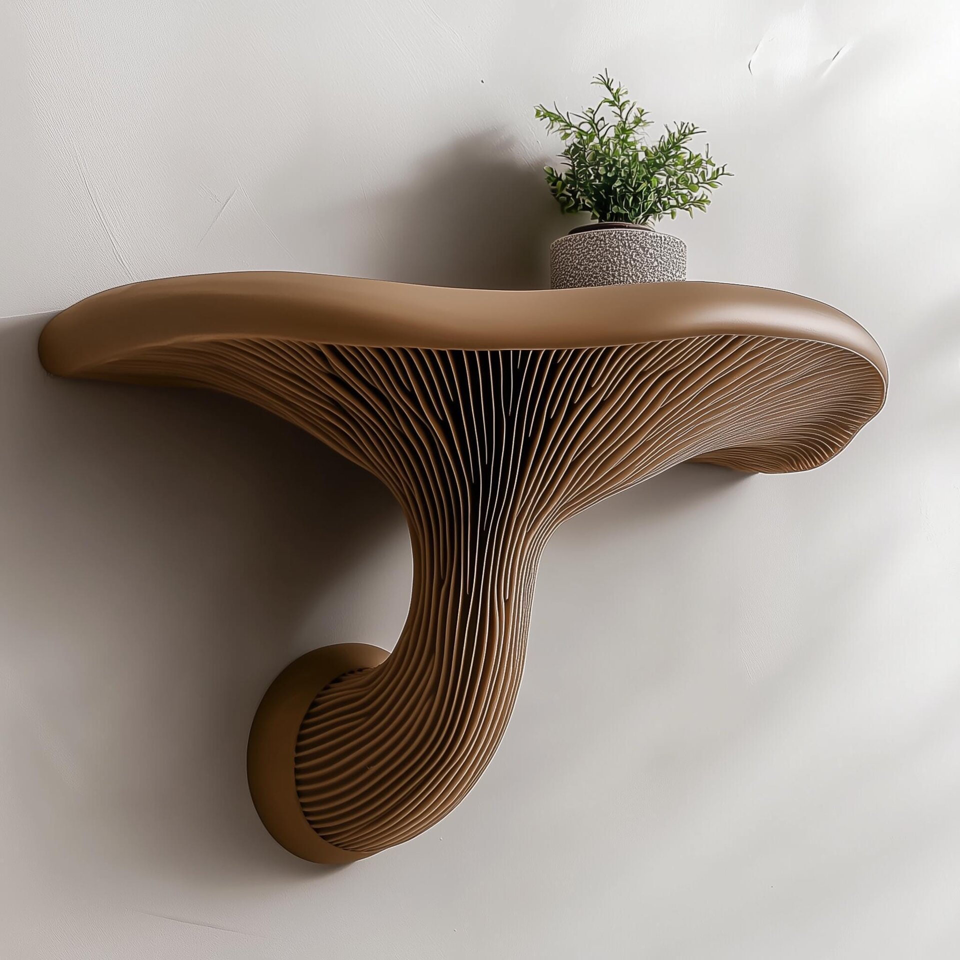Étagère murale en champignon lisse imprimée en 3D | Rebord compact