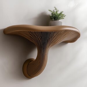 Étagère murale en champignon lisse imprimée en 3D | Rebord compact