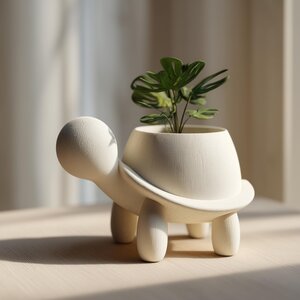 Cache-pot tortue imprimé en 3D | Pot à succulentes & décoration de bureau