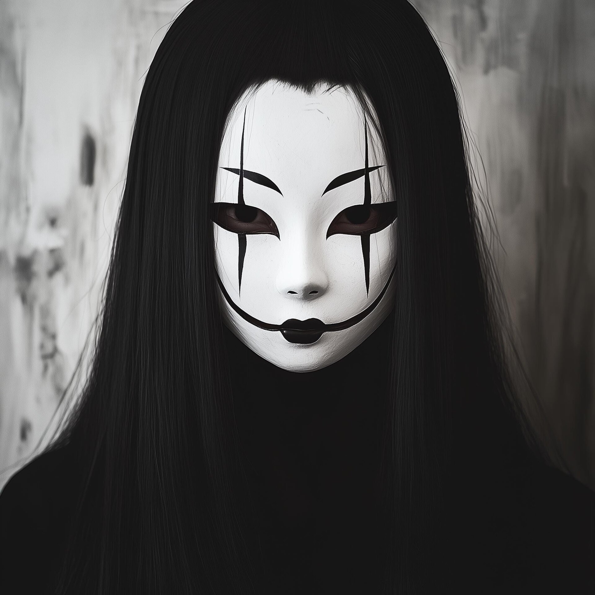 Masque de fantôme japonais | Masque de cosplay d'horreur | Masque fantôme effrayant de théâtre