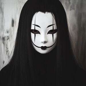 Masque de fantôme japonais | Masque de cosplay d'horreur | Masque fantôme effrayant de théâtre