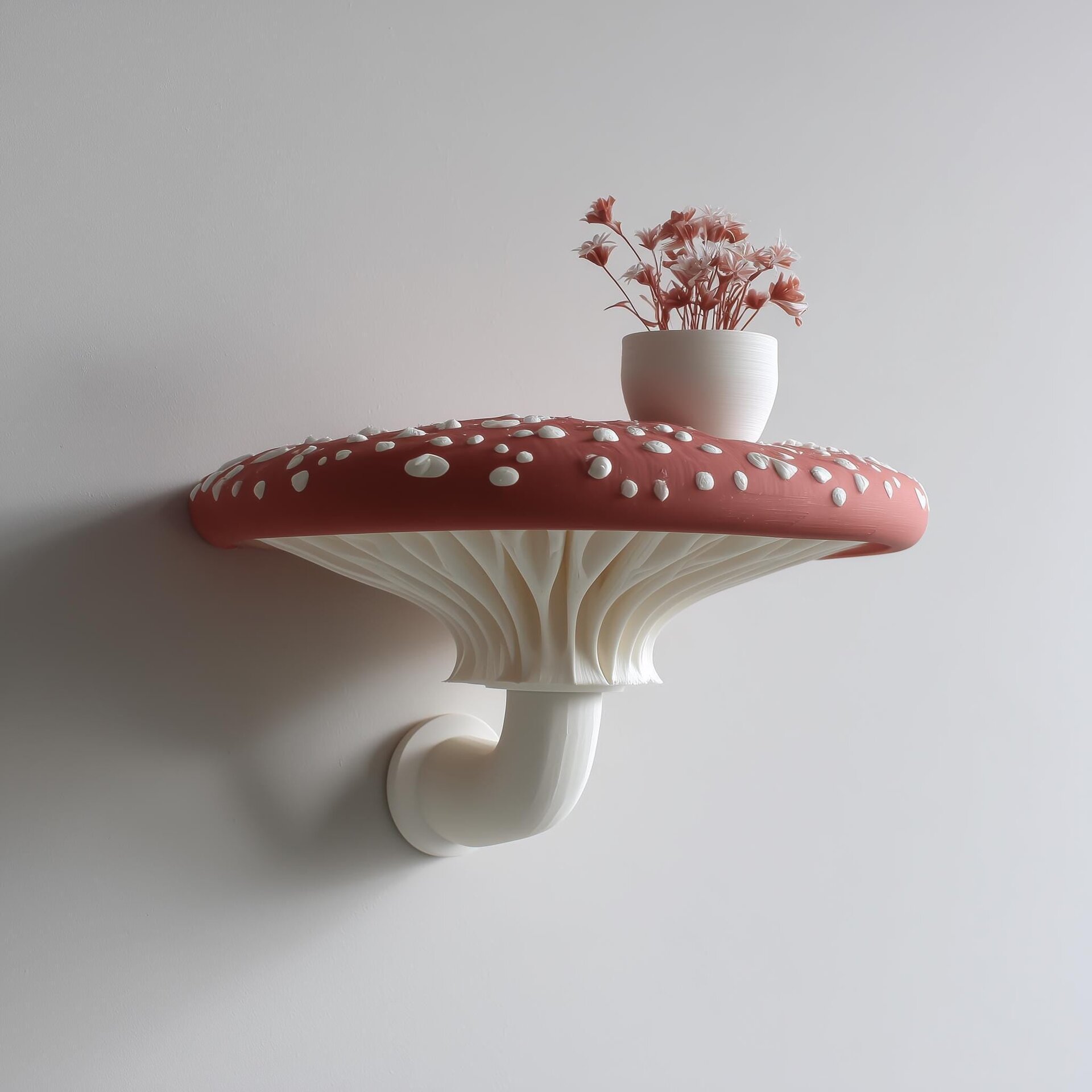 Étagère murale champignon Amanita imprimée en 3D