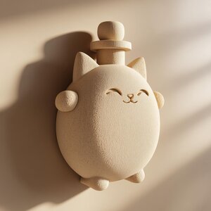 Vase mural chat imprimé en 3D | Porte-fleurs séchées