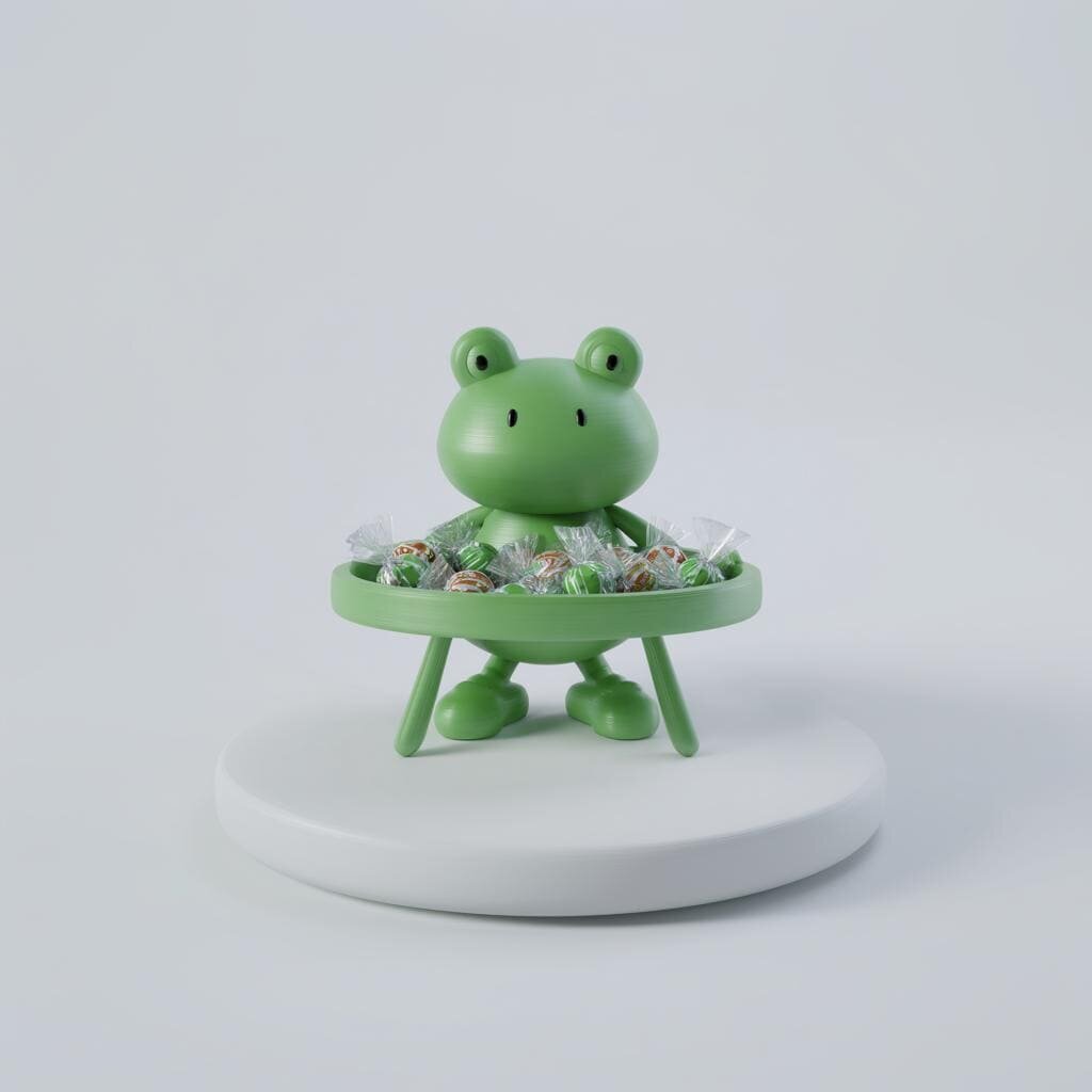 Coupelle à bonbons grenouille imprimée en 3D | Plateau figurine cottagecore