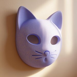 Décoration murale Visage de chat minimaliste imprimée en 3D | Accent sculptural