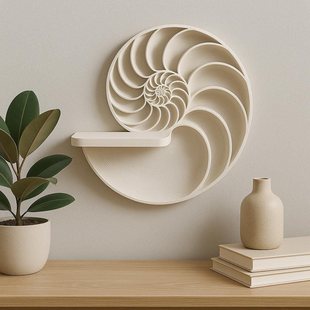 Étagère murale à spirale de nautile imprimée en 3D