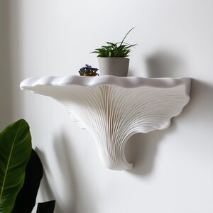 Étagère murale Trametes Versicolor imprimée en 3D | Forme en éventail à couches