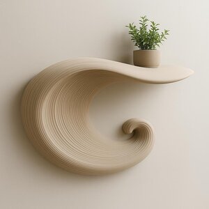 Étagère murale vague imprimée en 3D | Tablette flottante sculpturale